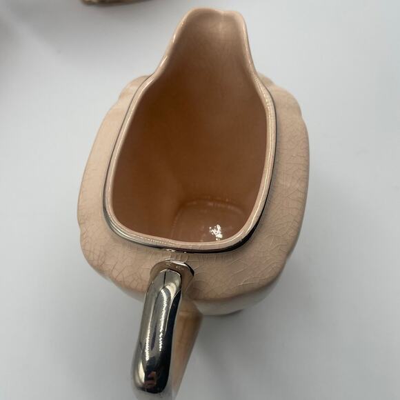 Vintage Quadro Crooksville Sugar Bowl Creamer Gravy Boat Dishes Serveware Pink - Picture 7 of 12